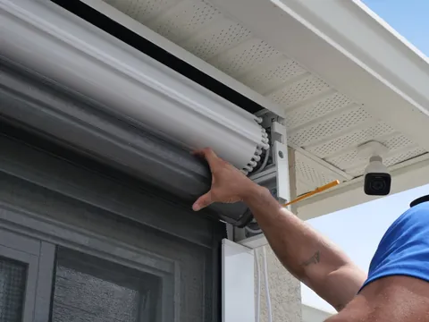 Roll-down screen installation by Mobile Metal Services