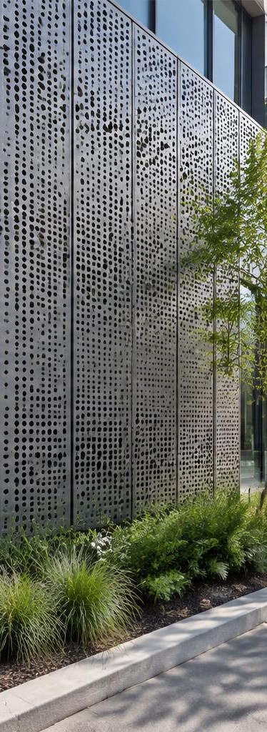 Perforated metal architectural screen